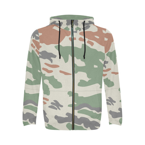 CAMOUFLAGE DESERT All Over Print Full Zip Hoodie for Men (Model H14)