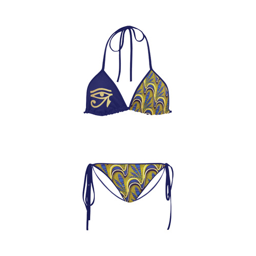 blue and gold swimsuit