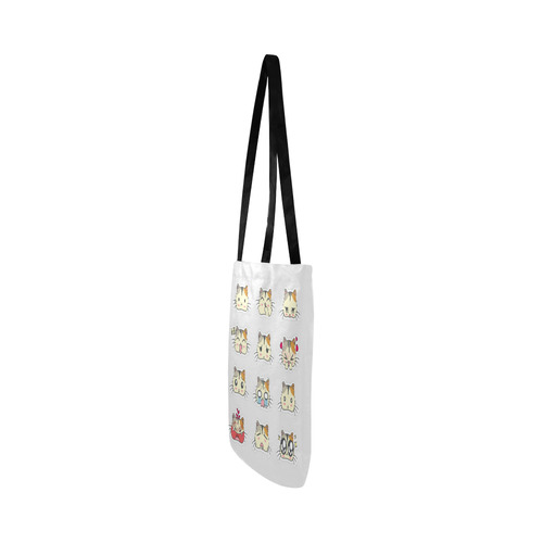 Awesome Kawaii Emoji Cat Stickers Reusable Shopping Bag Model 1660 (Two sides)