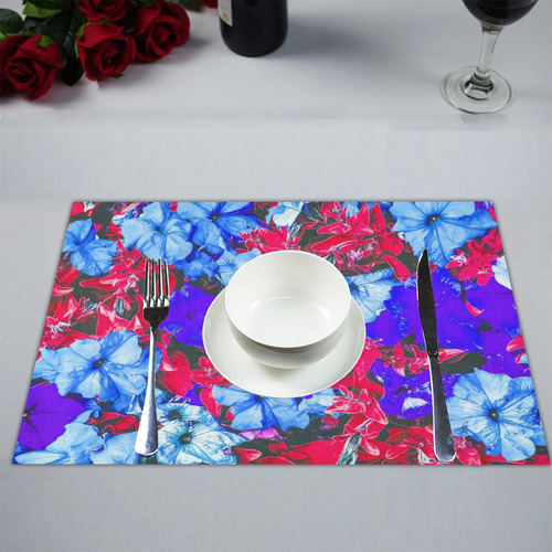 closeup flower texture abstract in blue purple red Placemat 14’’ x 19’’