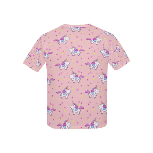 Cute Pink Unicorn Pattern Stars Kids' All Over Print T-shirt (USA Size) (Model T40)