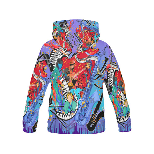 Cool Music Hoodie Jazzy Blues by Juleez All Over Print Hoodie for Men (USA Size) (Model H13)