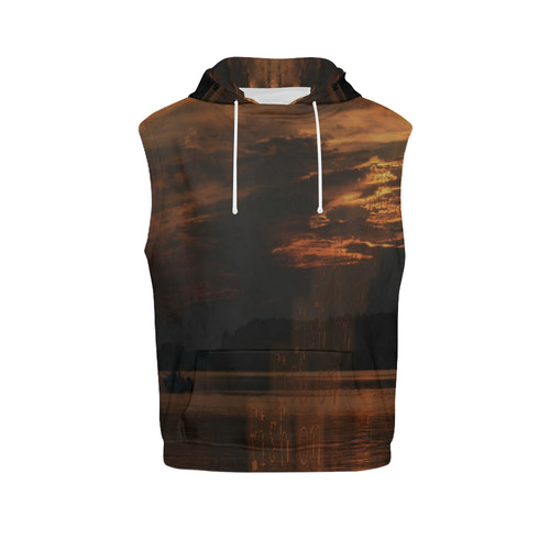 1 fish 2 fish All Over Print Sleeveless Hoodie for Men (Model H15)