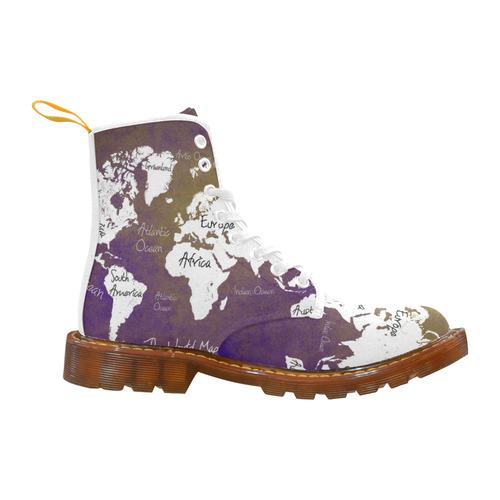 world map Martin Boots For Women Model 1203H