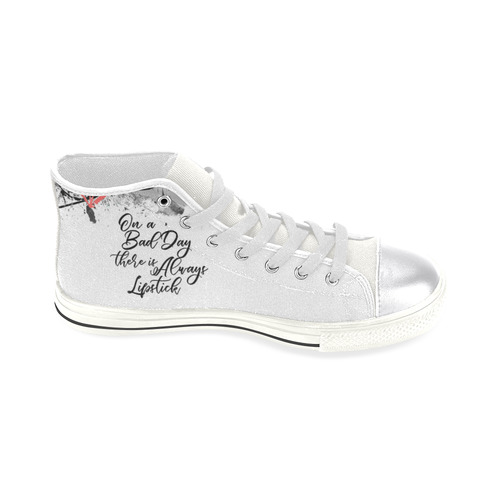 Audrey Hepburn - Lipstick Women's Classic High Top Canvas Shoes (Model 017)