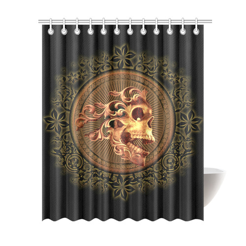 Amazing skull with floral elements Shower Curtain 69"x84"