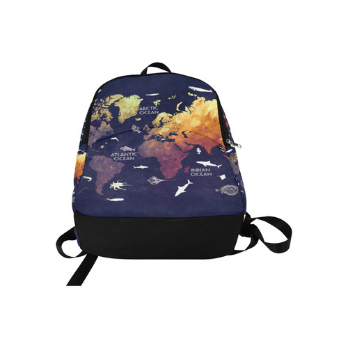 ocean world map Fabric Backpack for Adult (Model 1659)