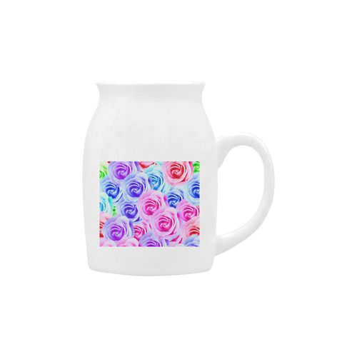 closeup colorful rose texture background in pink purple blue green Milk Cup (Small) 300ml