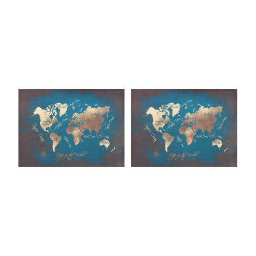 world map Placemat 14’’ x 19’’ (Two Pieces)