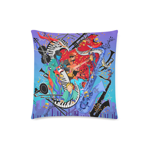 Cool Jazzy Blues Music Pillow by Juleez Custom Zippered Pillow Case 18"x18"(Twin Sides)