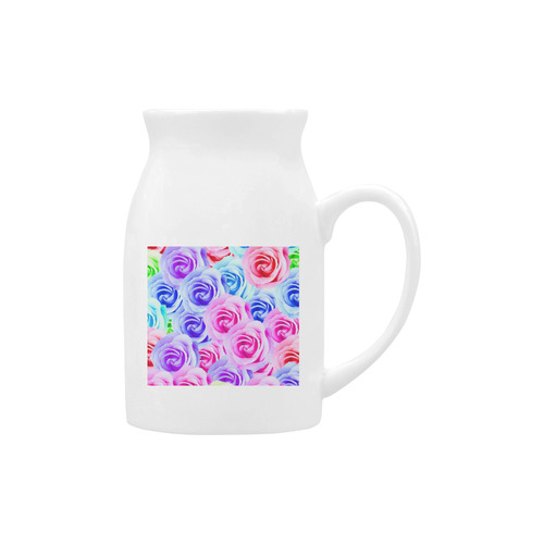 closeup colorful rose texture background in pink purple blue green Milk Cup (Large) 450ml