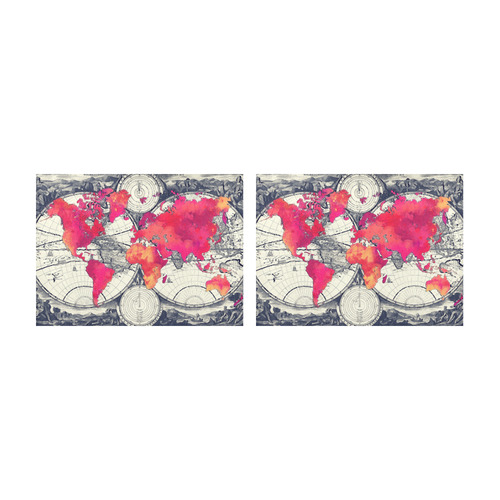 world map 28 Placemat 14’’ x 19’’ (Set of 2)