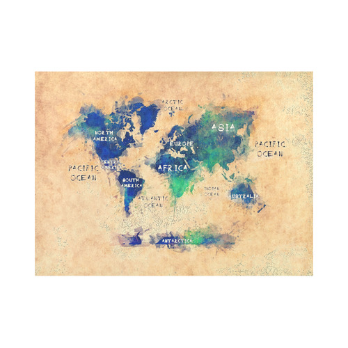 world map OCEANS and continents Placemat 14’’ x 19’’