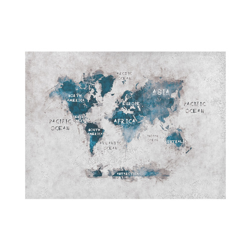 world map OCEANS and continents Placemat 14’’ x 19’’ (Set of 2)