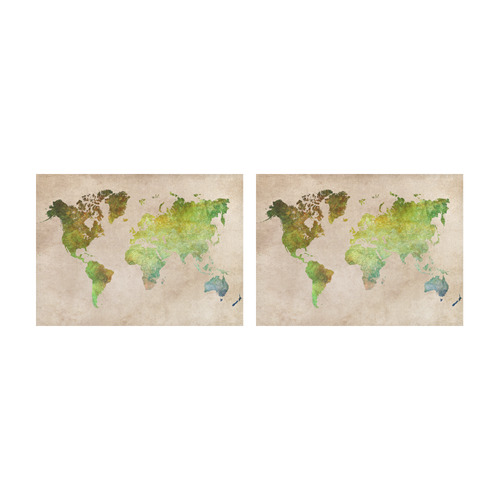 world map 32 Placemat 14’’ x 19’’ (Set of 2)