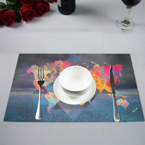 world map Placemat 12’’ x 18’’ (Set of 6)