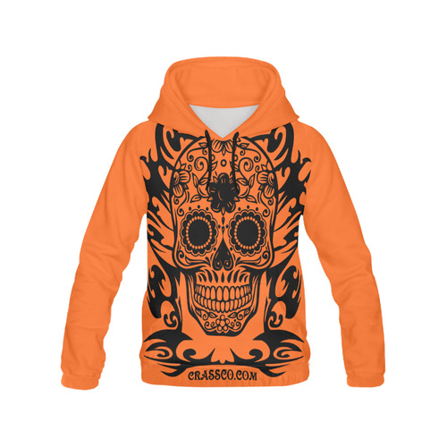 SKULL TRIBAL V All Over Print Hoodie for Men (USA Size) (Model H13)