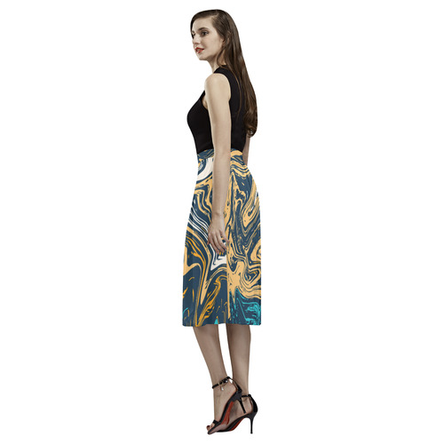 Marble Effect Aoede Crepe Skirt (Model D16)