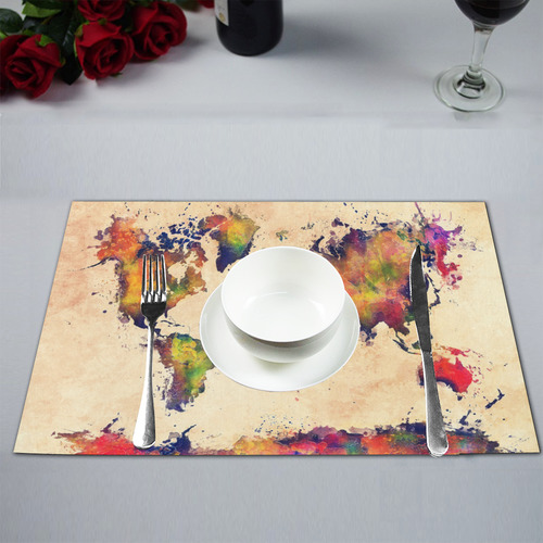 world map Placemat 12’’ x 18’’ (Six Pieces)