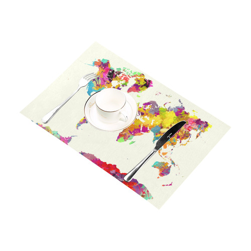 world map Placemat 12’’ x 18’’ (Set of 6)