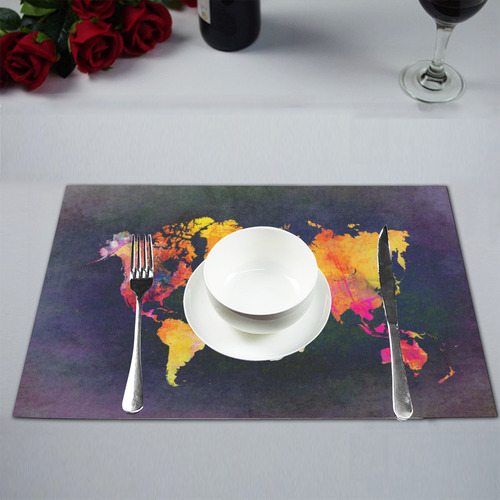 world map 31 Placemat 12’’ x 18’’ (Set of 4)