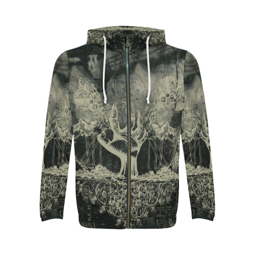 The dark side, skulls All Over Print Full Zip Hoodie for Men (Model H14)