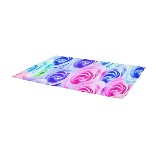 closeup colorful rose texture background in pink purple blue green Area Rug 9'6''x3'3''
