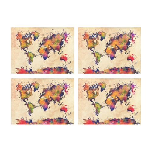 world map Placemat 14’’ x 19’’ (Set of 4)