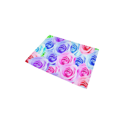 closeup colorful rose texture background in pink purple blue green Area Rug 2'7"x 1'8‘’