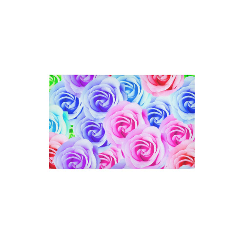 closeup colorful rose texture background in pink purple blue green Area Rug 2'7"x 1'8‘’