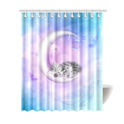 Cute sleeping kitten Shower Curtain 69"x84"