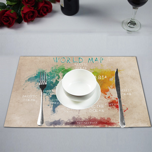 world map Placemat 12’’ x 18’’ (Set of 6)