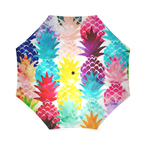 Colorful Tropical Pineapple Pattern Foldable Umbrella (Model U01)