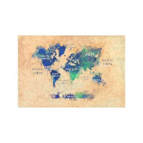world map OCEANS and continents Placemat 12''x18''