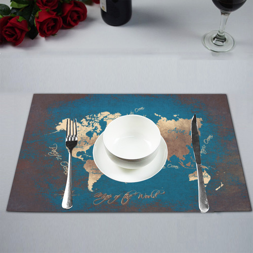 world map Placemat 12’’ x 18’’ (Four Pieces)