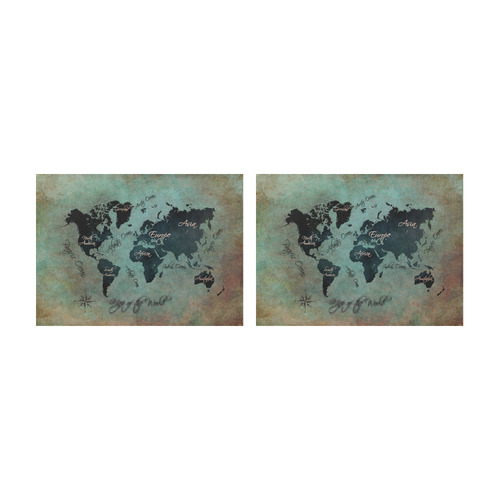 world map Placemat 14’’ x 19’’ (Set of 2)