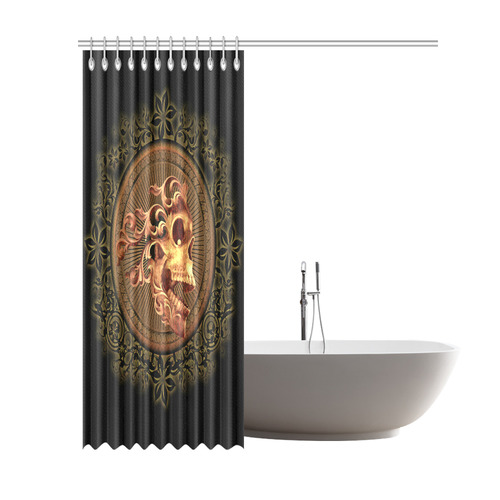 Amazing skull with floral elements Shower Curtain 69"x84"