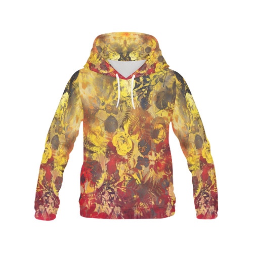 flowers All Over Print Hoodie for Women (USA Size) (Model H13)