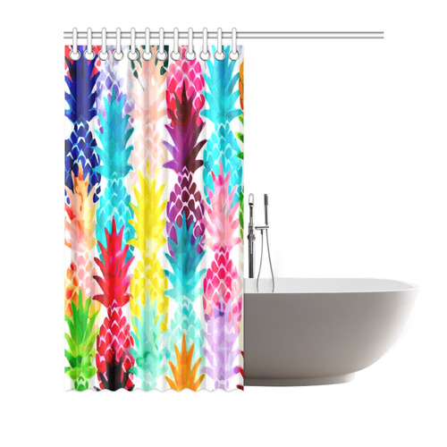 Colorful Tropical Pineapple Pattern Shower Curtain 72"x72"