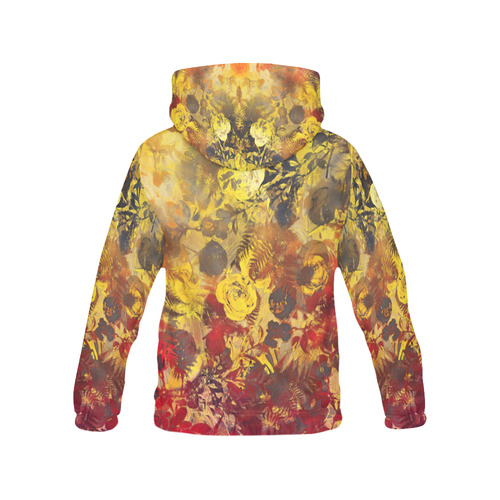 flowers All Over Print Hoodie for Women (USA Size) (Model H13)