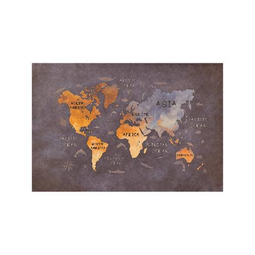 world map Placemat 12''x18''