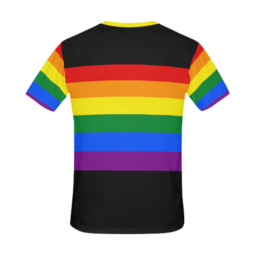Gay Pride Rainbow Flag Stripes All Over Print T-Shirt for Men (USA Size) (Model T40)