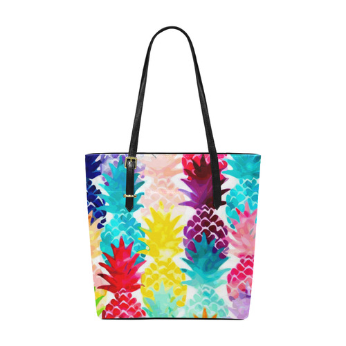 Colorful Tropical Pineapple Pattern Euramerican Tote Bag/Small (Model 1655)