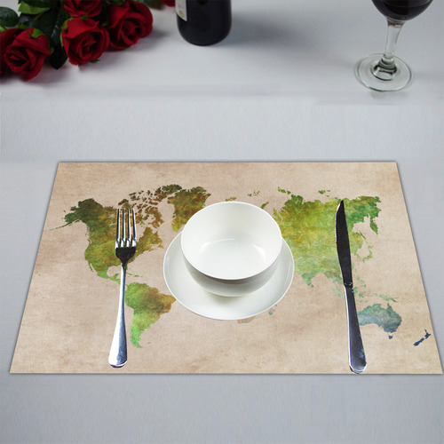 world map 32 Placemat 14’’ x 19’’ (Set of 2)