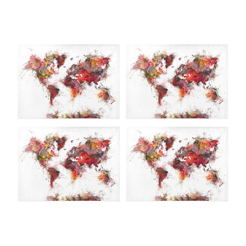 world map Placemat 14’’ x 19’’ (Four Pieces)