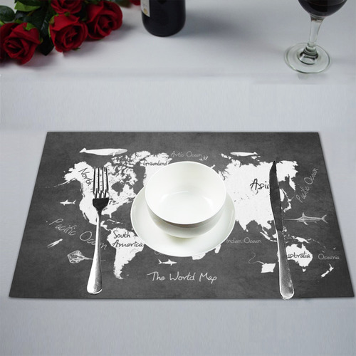 world map Placemat 12’’ x 18’’ (Set of 6)