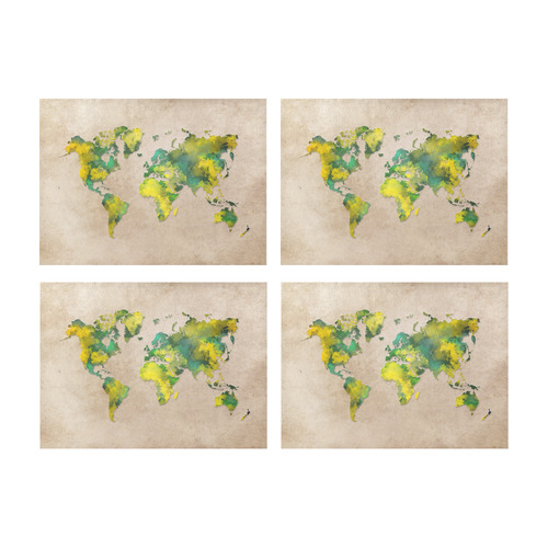 world map 11 Placemat 14’’ x 19’’ (Set of 4)