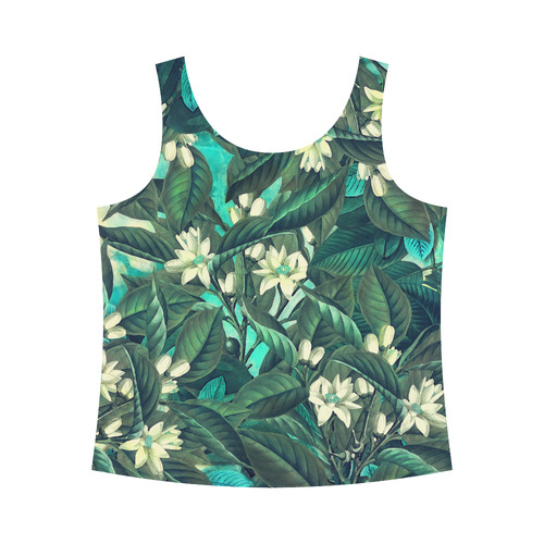 flowers All Over Print Tank Top for Women (Model T43)