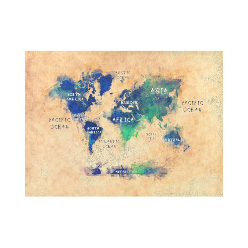 world map OCEANS and continents Placemat 14’’ x 19’’ (Set of 2)