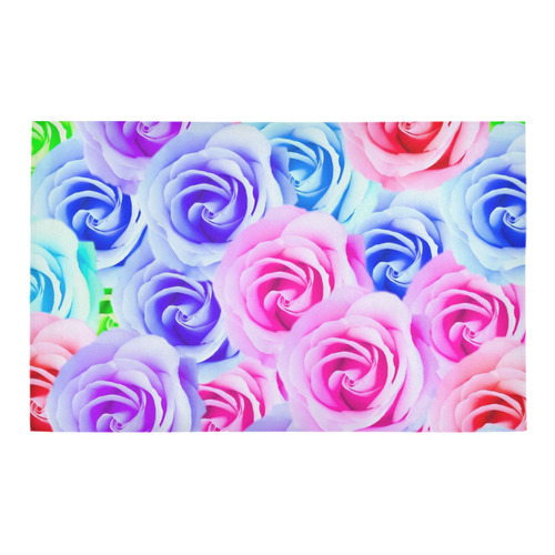 closeup colorful rose texture background in pink purple blue green Bath Rug 20''x 32''